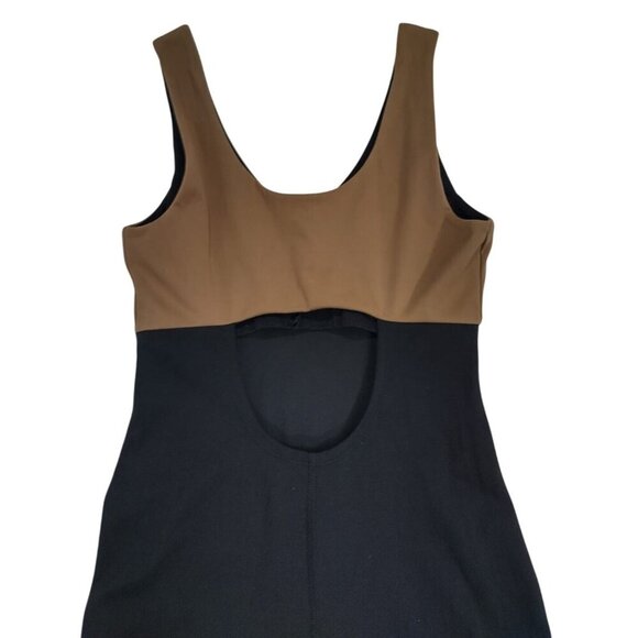 Black and Tan Color Block Sleeveless Flare Leg Scoop Neck SIZE S. Womens . - Picture 5 of 7